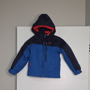 L.L. Bean Kids Blue and Navy Hooded Puffer Jacket